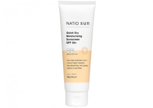 Natio Sun Quick Dry Moisturising Sunscreen review SPF 50+ Review